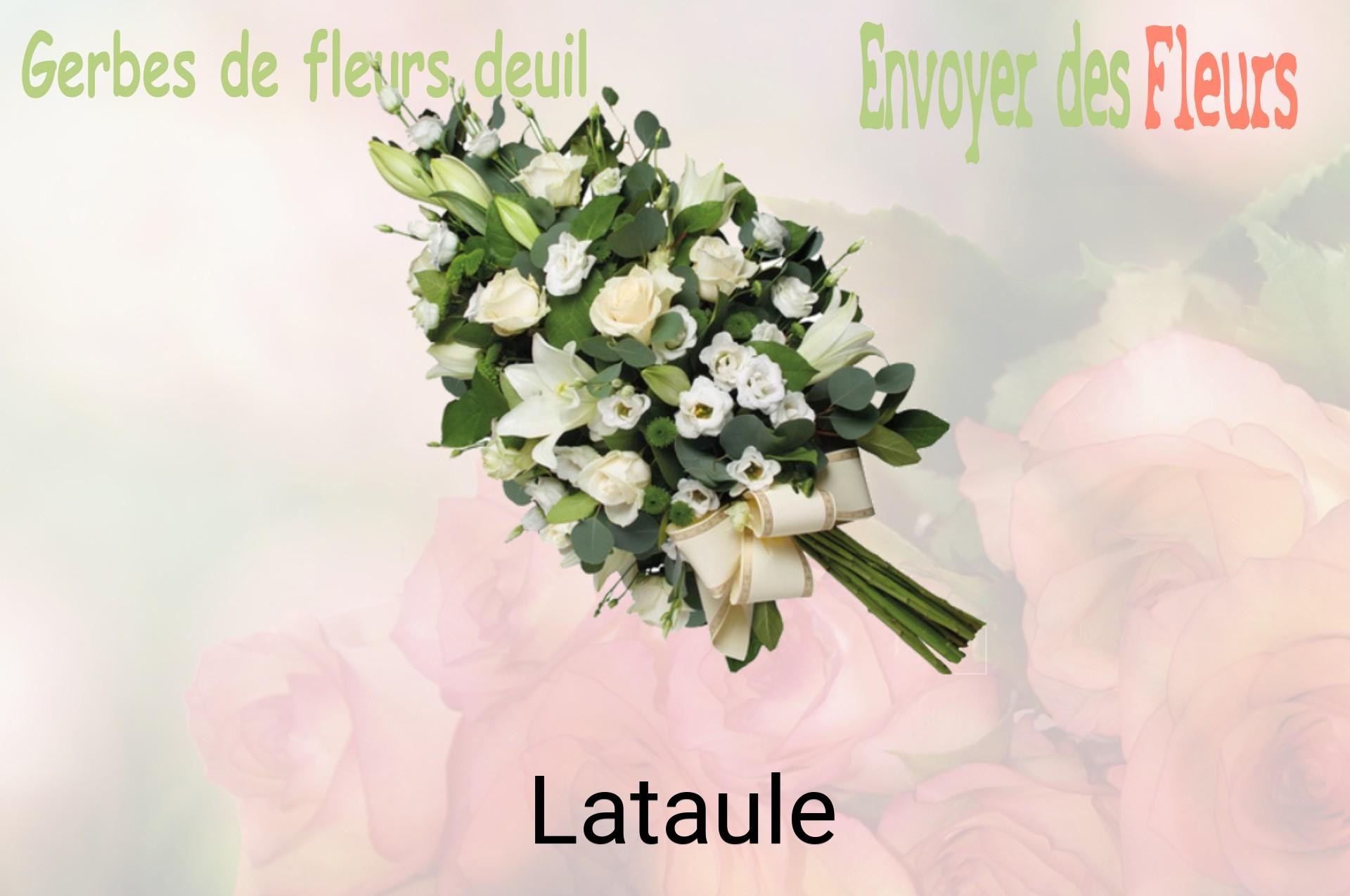 Gerbe de fleurs de deuil livrée à Lataule